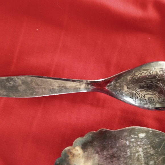 Antique silver plated serving ware vintage petina - Picture 3 of 8
